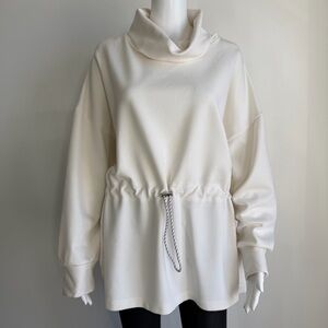 Te Verde NYC Funnel Neck Drawstring Tunic Sweatshirt – Size L